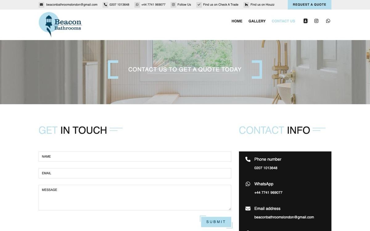 Beacon Bathrooms — Contact & quote request